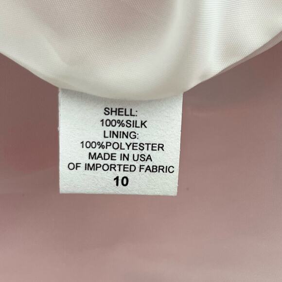 Orvis VTG 100% Silk Woven Blazer Jacket One Button Front Coral Pink Salmon Sz 10 - Picture 7 of 8